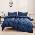 Комплект постельного белья однотонный "Синий" Сатин 2 спальный
